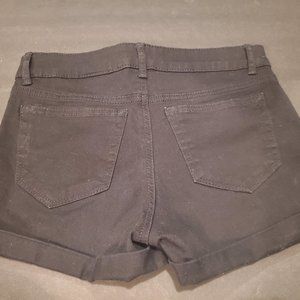 2 Pair H&M Girls Black & White Twill Shorts